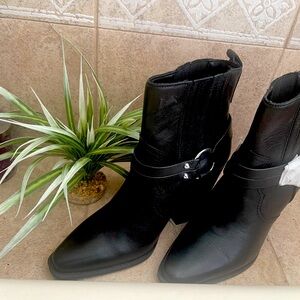 Black Leather Ankle Boots